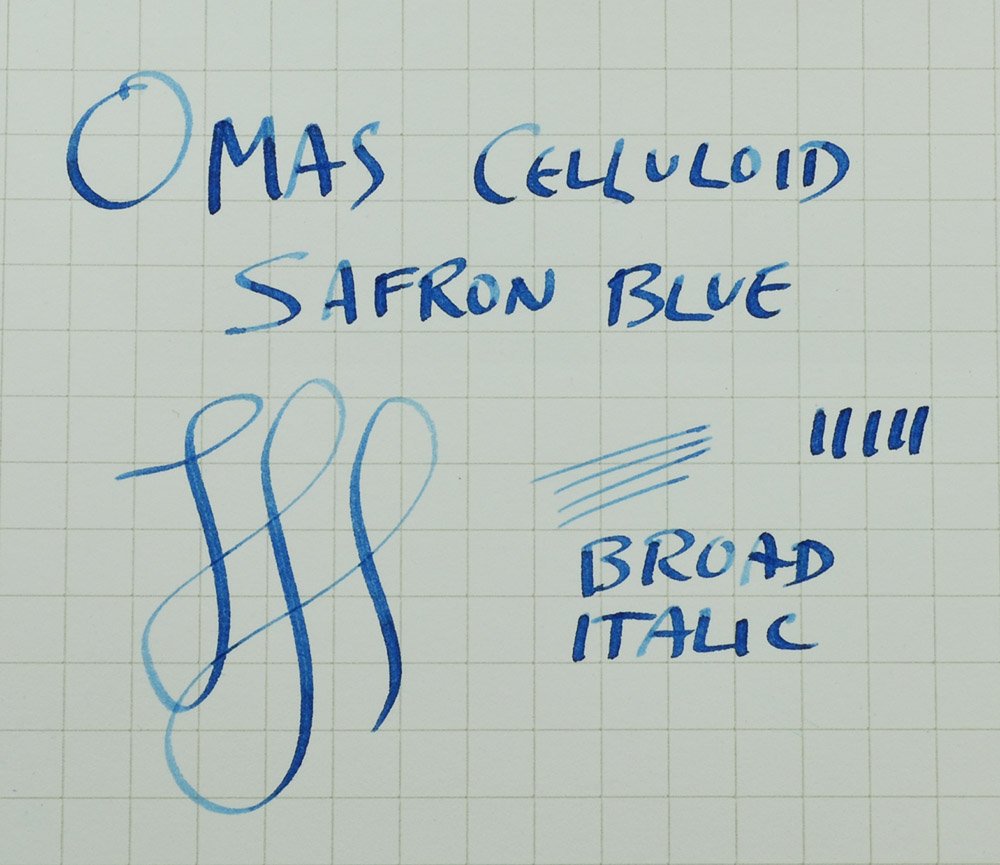 Omas Paragon Celluloid Fountain Pen - Multi-Faceted, Safron Blue